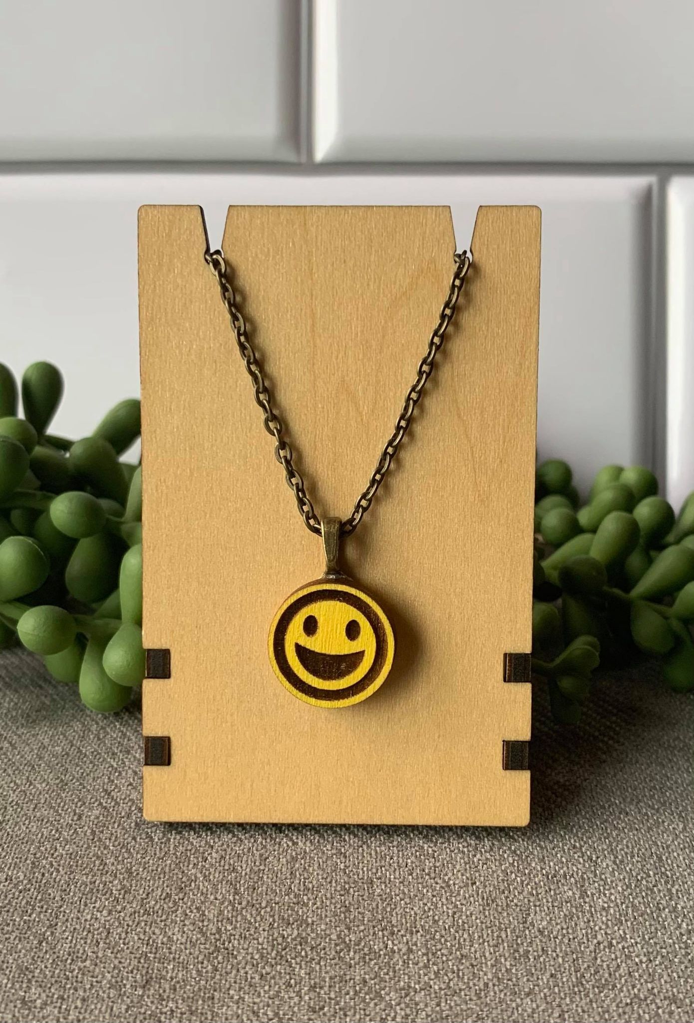 Smiley Face Necklace Handmade