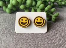 Load image into Gallery viewer, Smiley Face Stud Earrings-Handmade