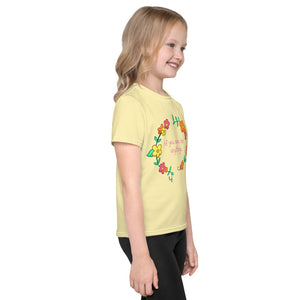 BEE KIND Kids crew neck t-shirt LIGHT/BANANA YELLOW